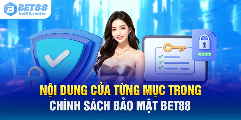 Nội dung của từng mục trong chính sách bảo mật Bet88